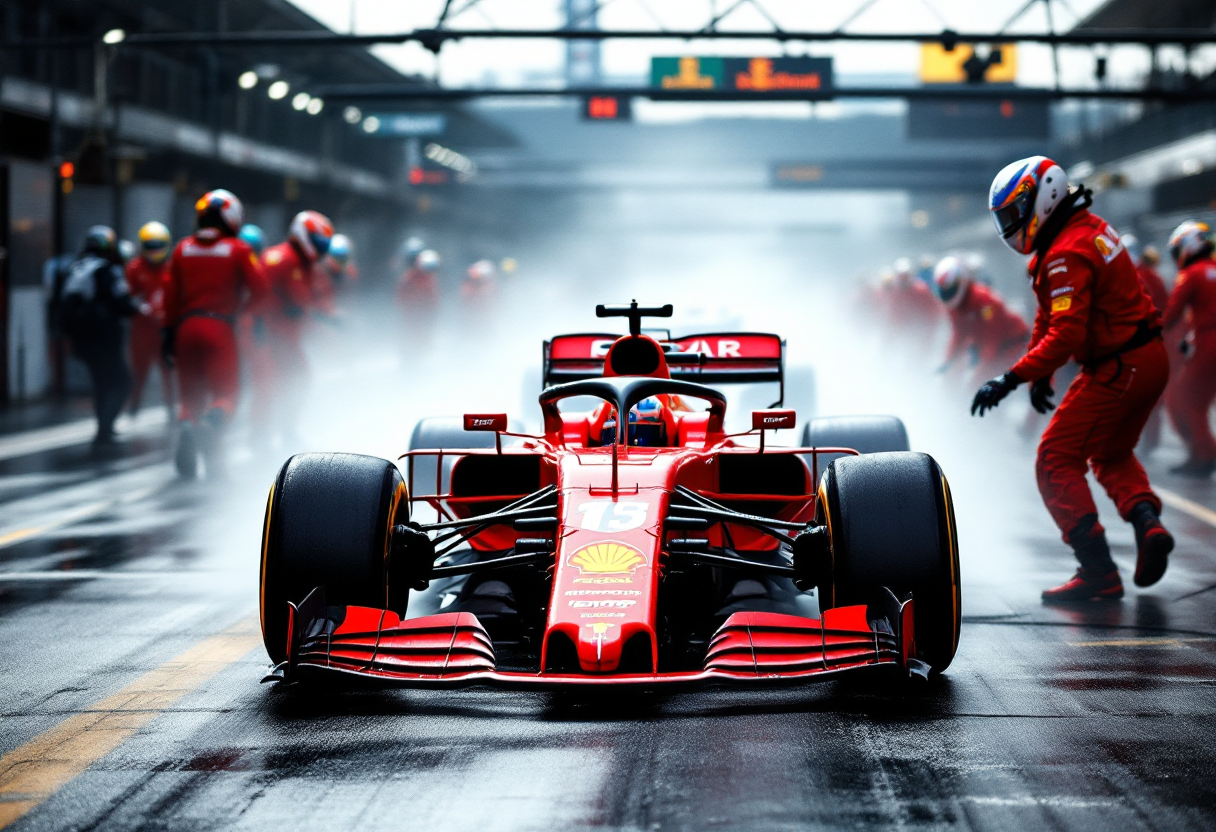 Lewis Hamilton con la Ferrari durante la gara in Australia