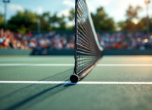 Luca Nardi in azione al torneo di Indian Wells