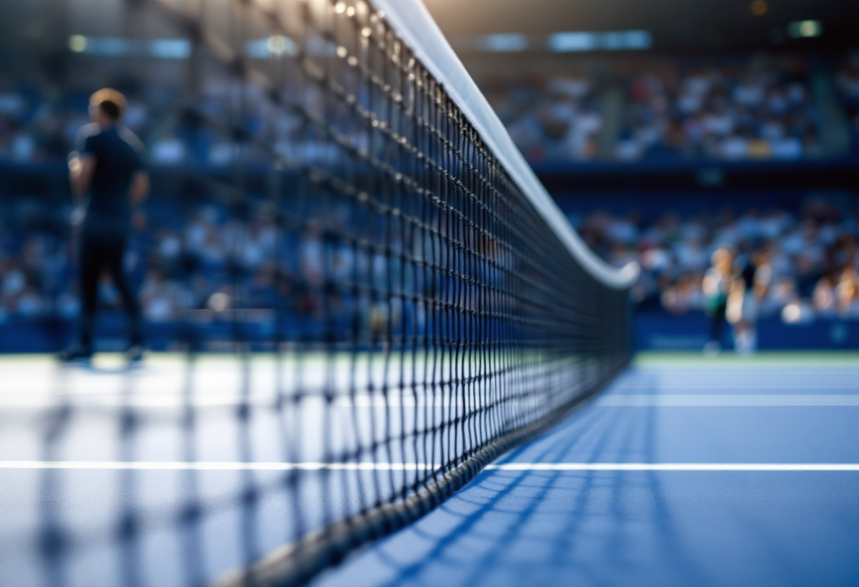 Luciano Darderi durante la partita al Masters 1000 di Miami