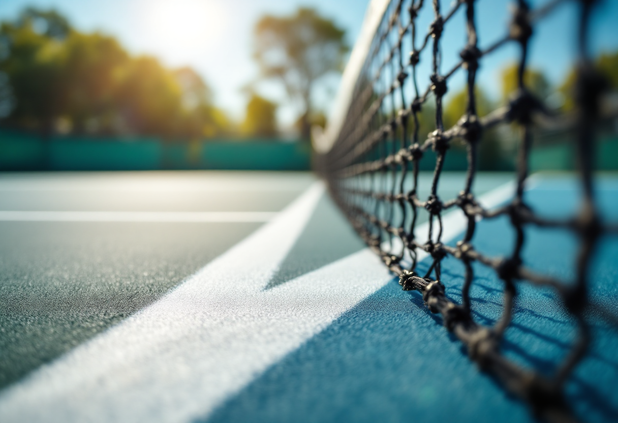 Giocatori di tennis in azione al torneo USA Center Court