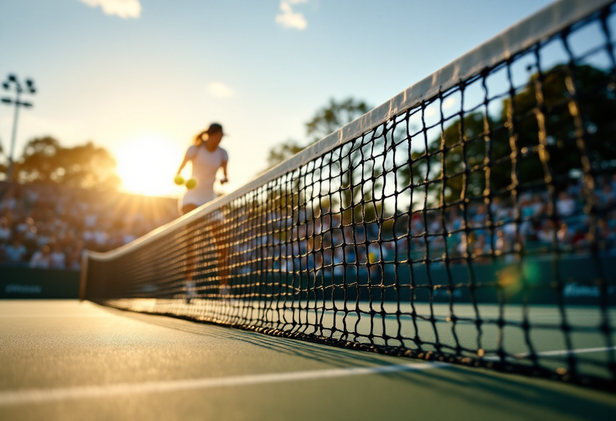 Lorenzo Musetti durante la partita contro Fils a Indian Wells