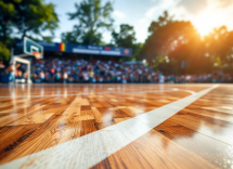 Nico Mannion in azione durante la partita con l'Olimpia Milano