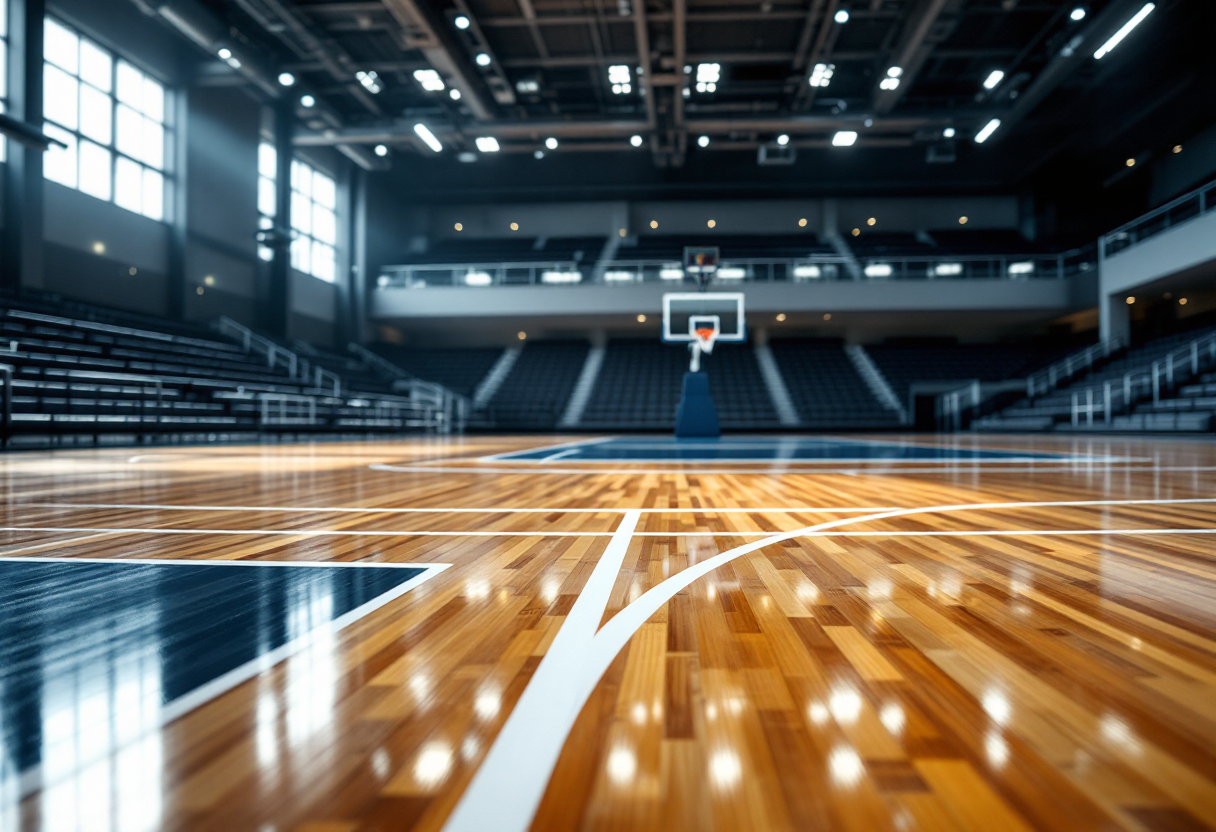 Giocatori di Pallacanestro Trieste in allenamento