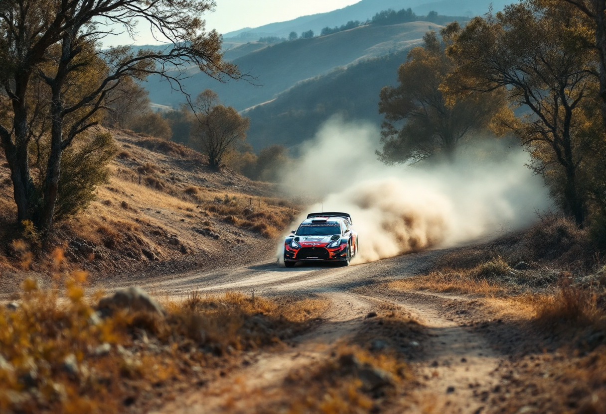 Paolo Andreucci durante una gara del Campionato Italiano Rally Terra