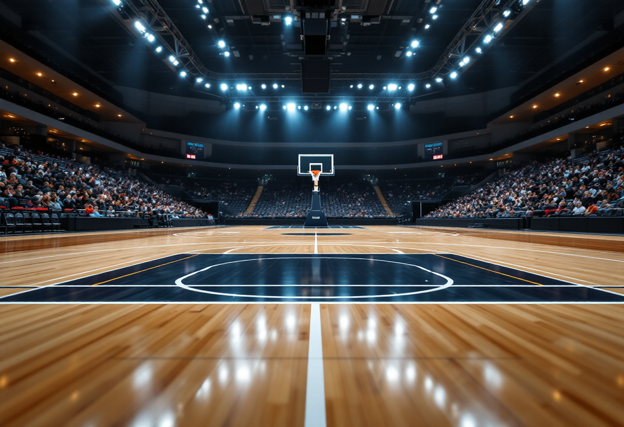 Partizan Belgrado in campo durante la sconfitta in Eurolega