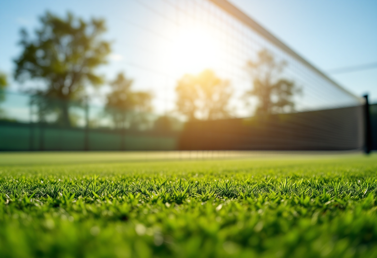 Giocatori di tennis emergenti in azione sul campo