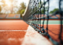 Giocatori di tennis in azione ai quarti di finale di Roma