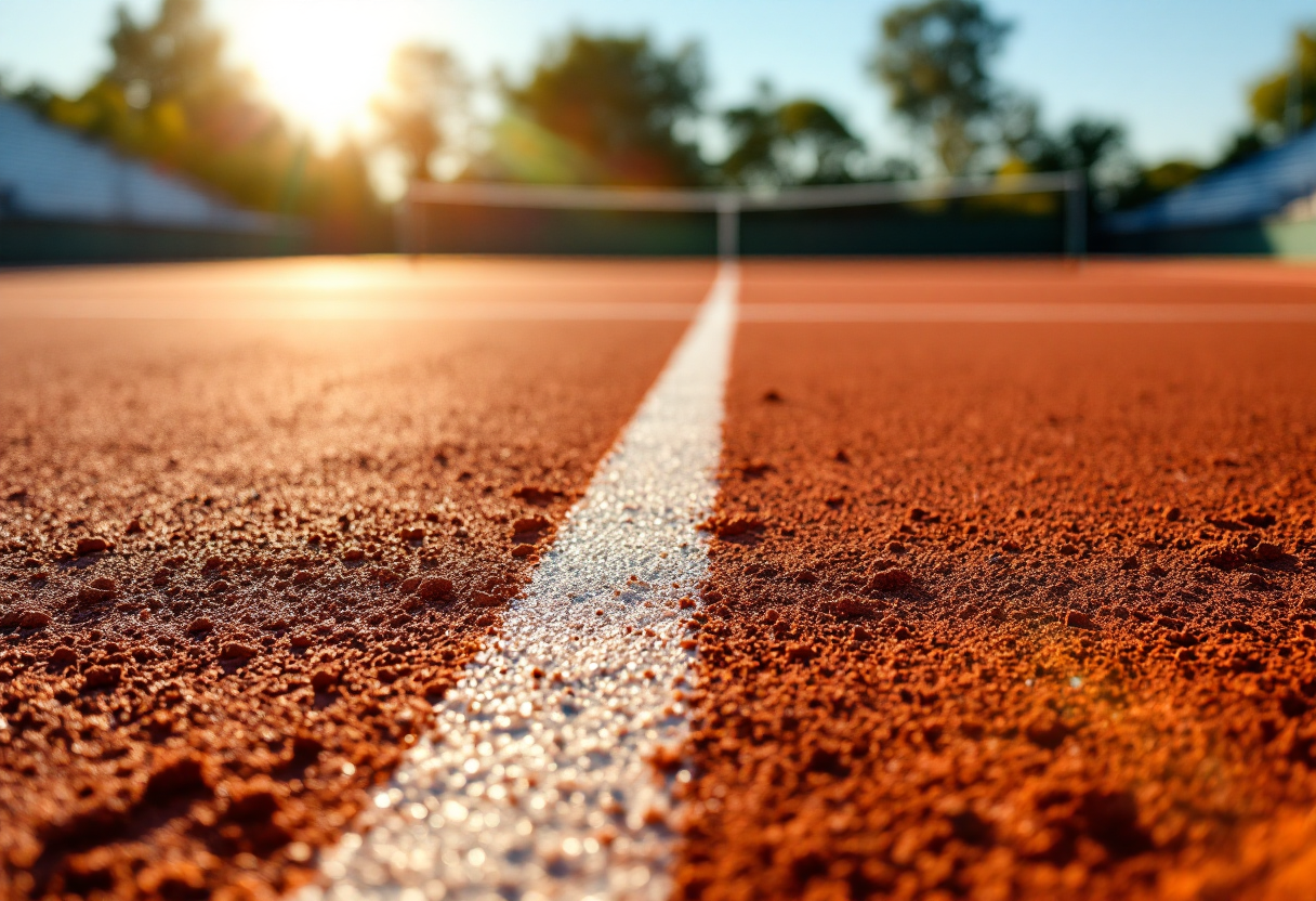 Giocatori di tennis in azione durante il secondo turno