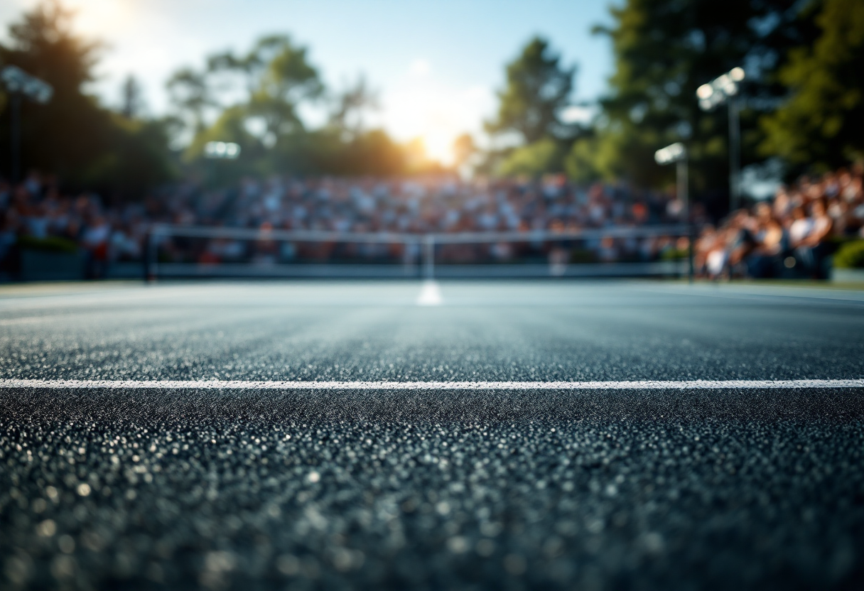 Giocatori di tennis durante il primo turno dei tornei