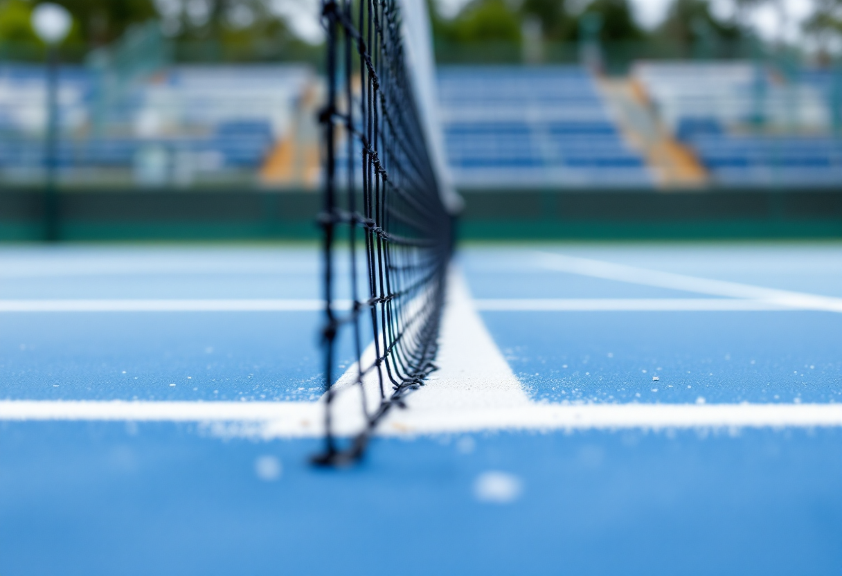 Tennisti in azione durante un torneo Challenger