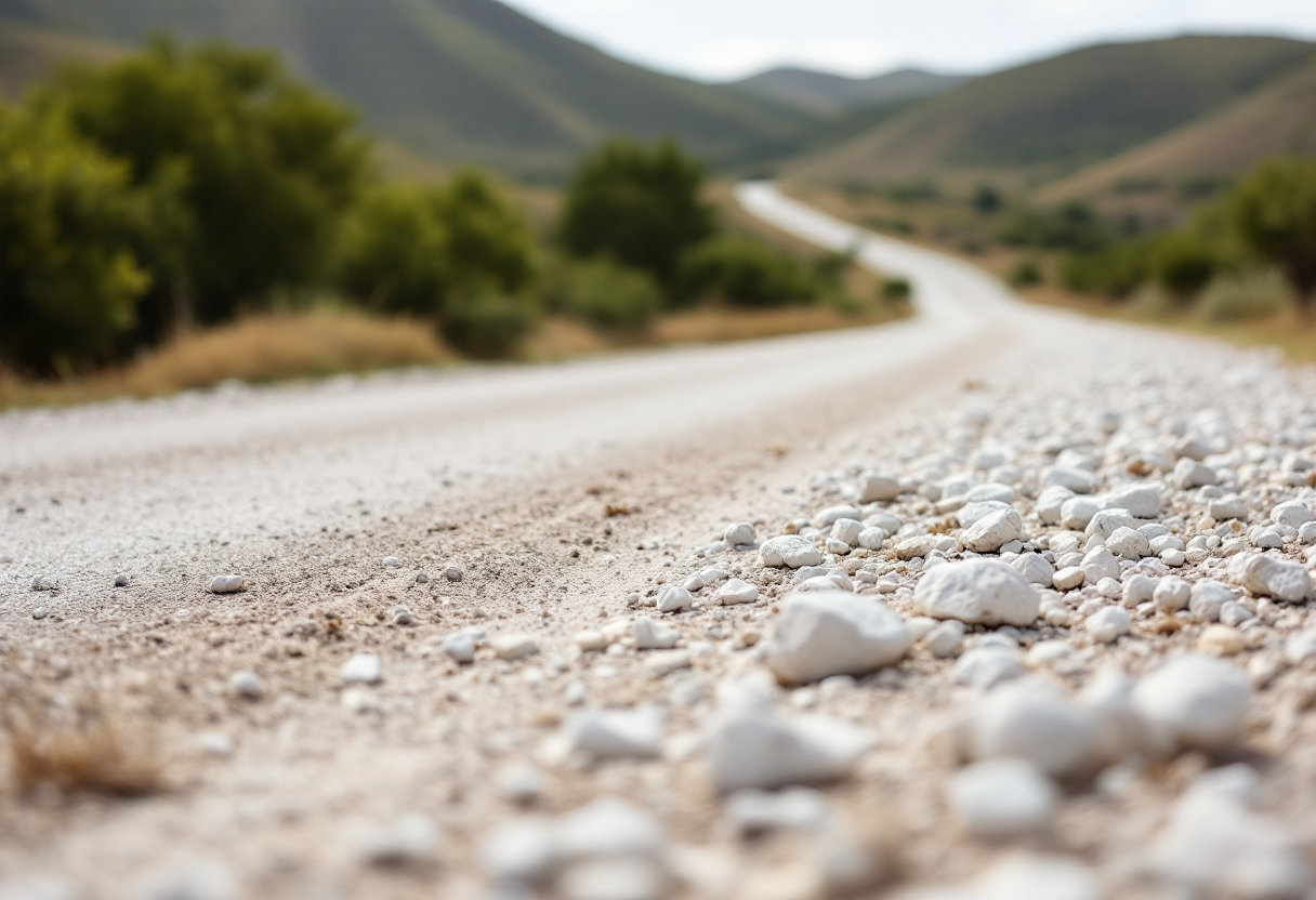 Ciclisti in azione durante le Strade Bianche 2025