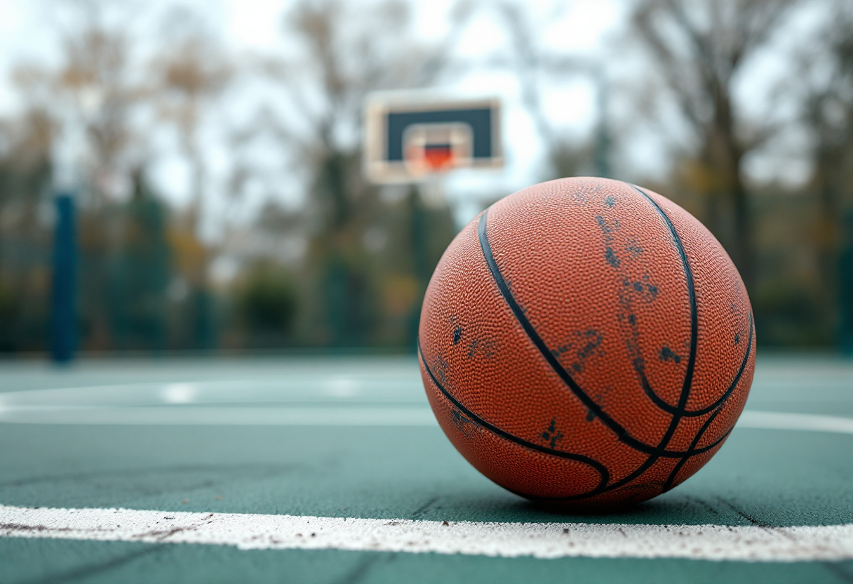 Giocatori in azione durante una partita di basket