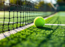 Evangelos Kypriotis in azione durante una partita di tennis