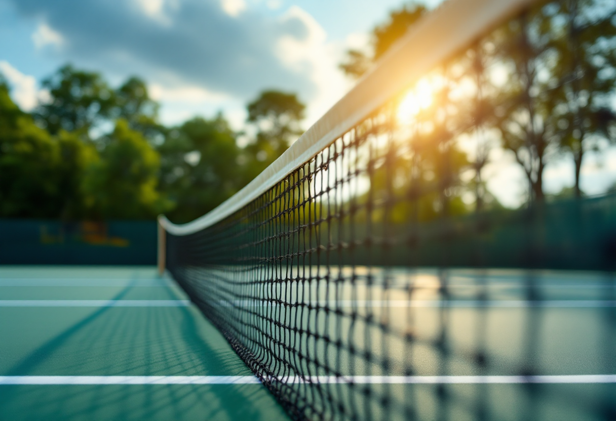 Giocatrici di tennis femminile in azione durante un match