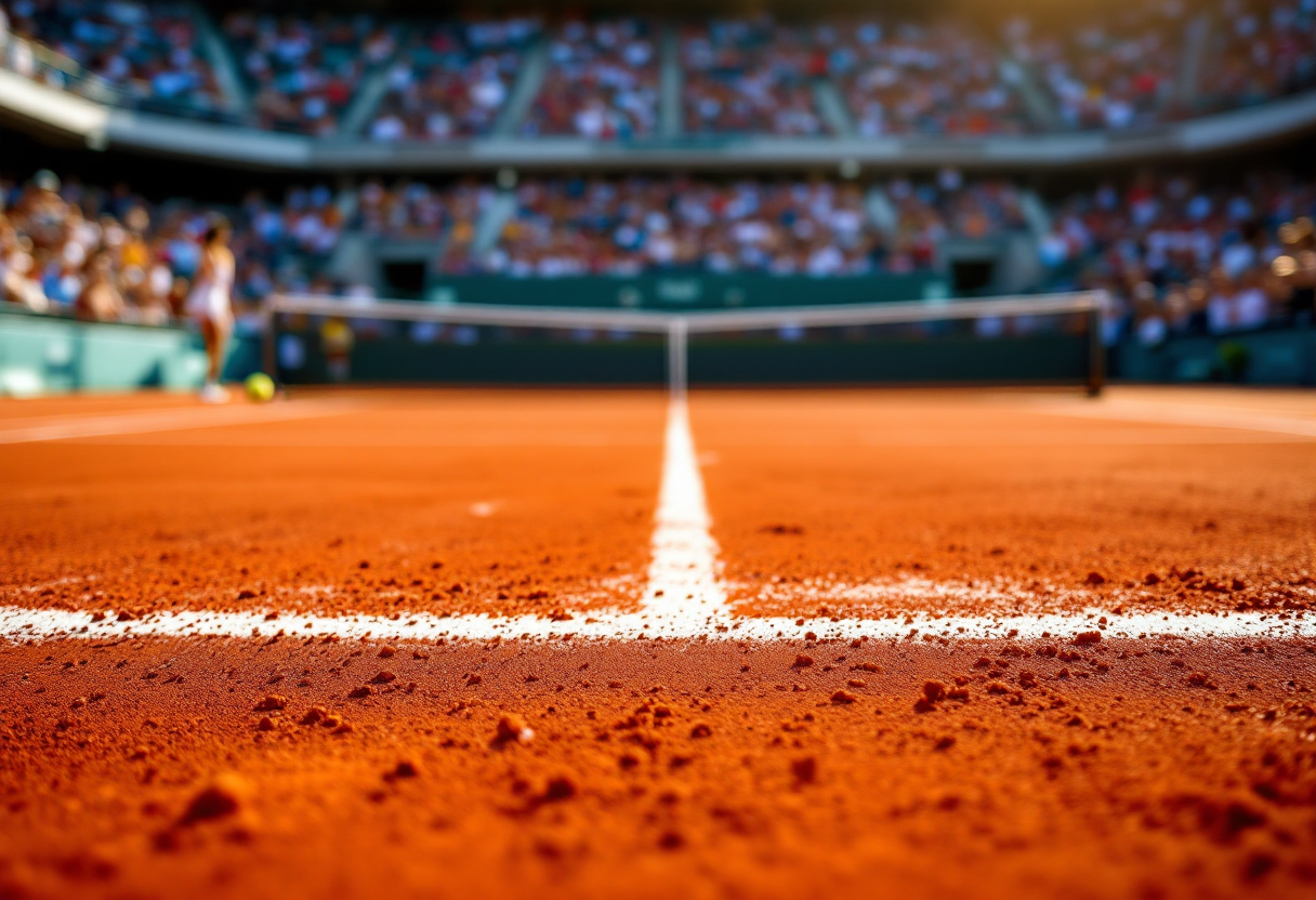 Giocatrici in azione durante i quarti di finale di tennis femminile