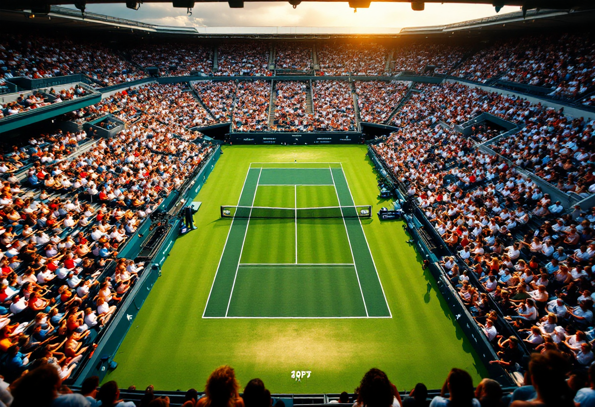 Giocatrici di tennis in azione al Center Court in Turchia