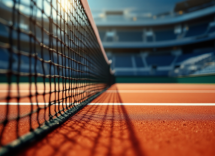 Giocatori di tennis in azione durante un torneo