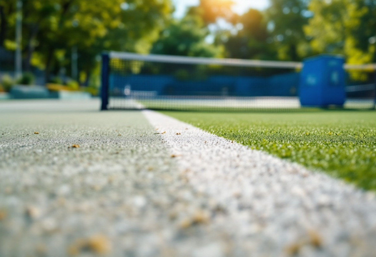 Giocatori di tennis in azione durante un torneo