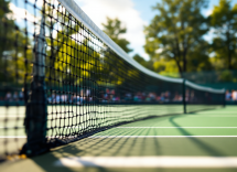 Giocatori di tennis in azione durante un torneo