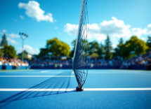 Giocatori di tennis in azione durante il torneo di oggi