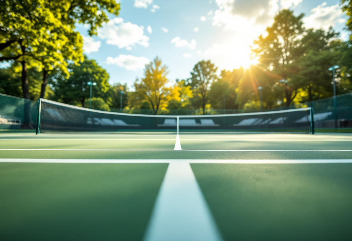 Giocatori di tennis in azione durante un incontro emozionante