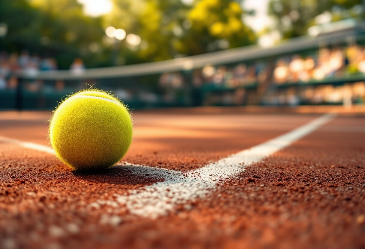 Giocatori di tennis in azione durante un incontro negli Stati Uniti