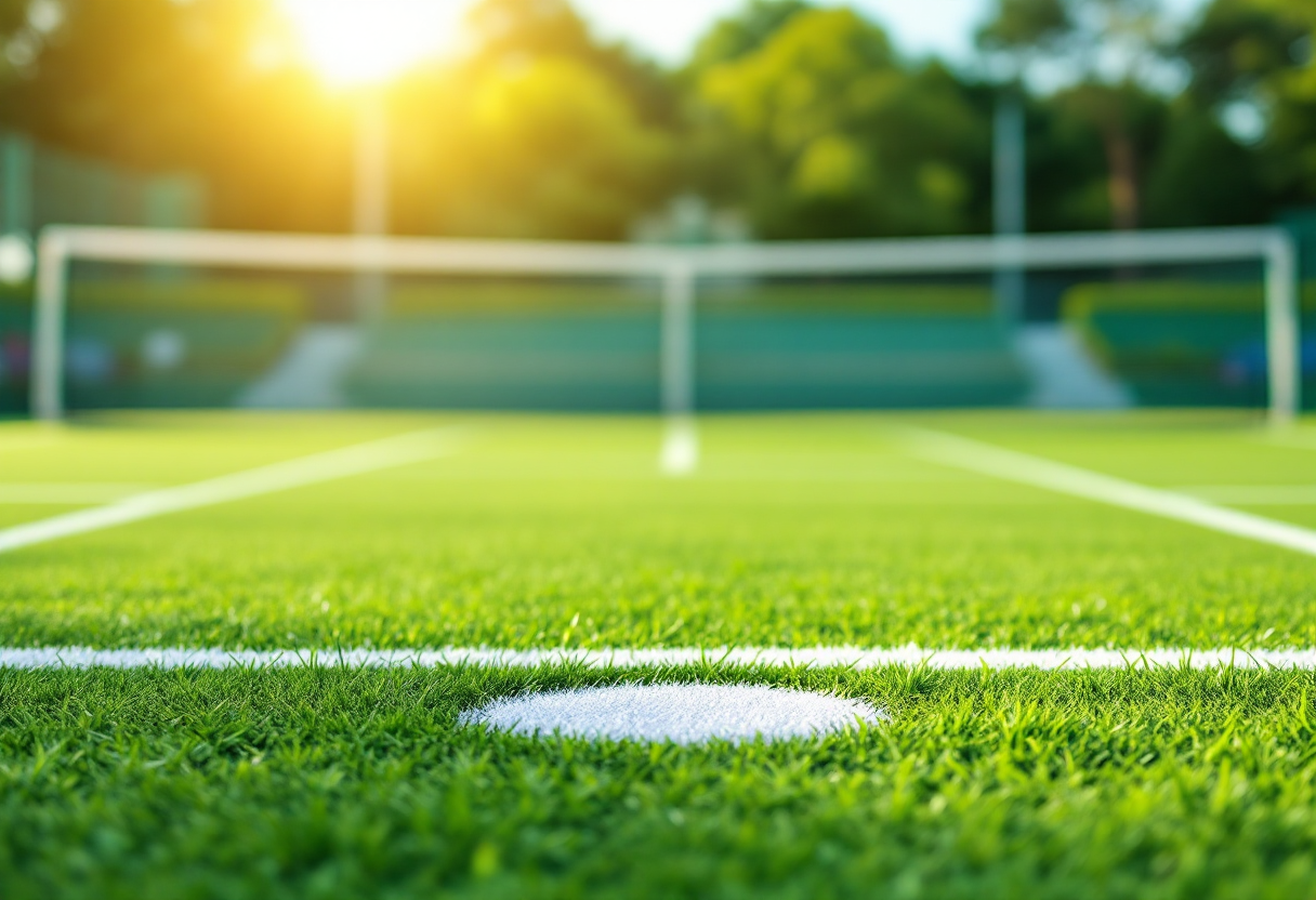 Giocatori di tennis in azione durante un incontro internazionale