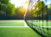 Giocatori di tennis in azione durante un incontro importante