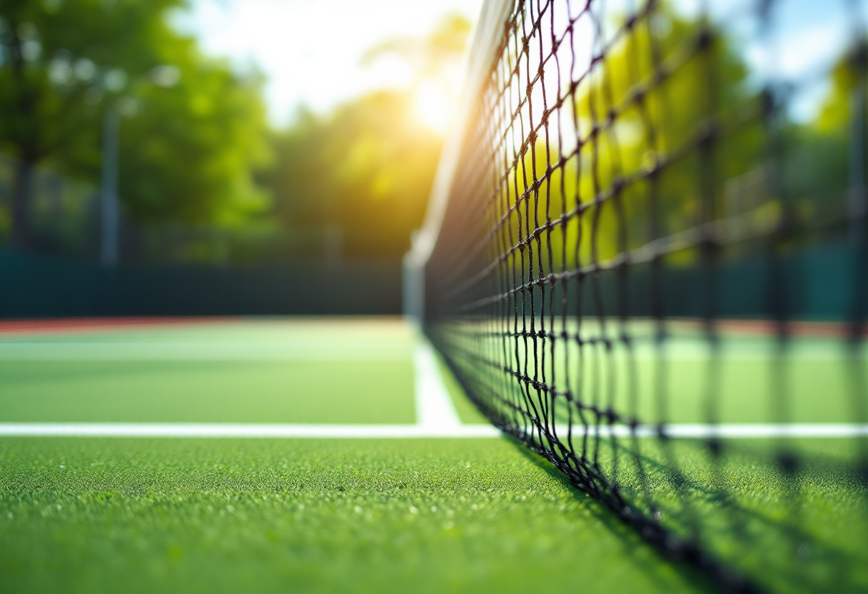 Giocatori di tennis in azione durante un incontro importante