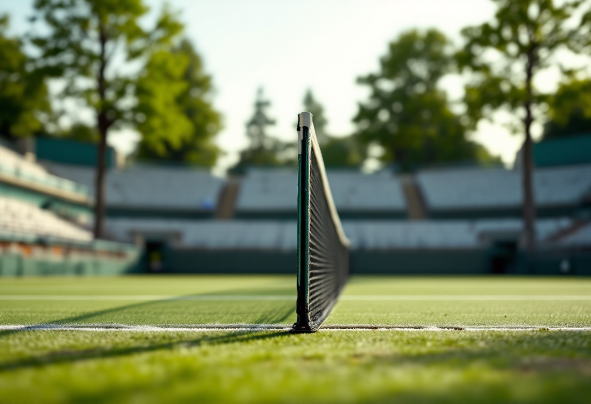 Giocatori di tennis in azione durante tornei internazionali