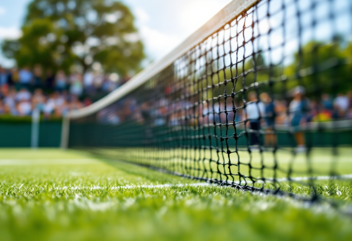 Giocatori di tennis in azione durante tornei internazionali