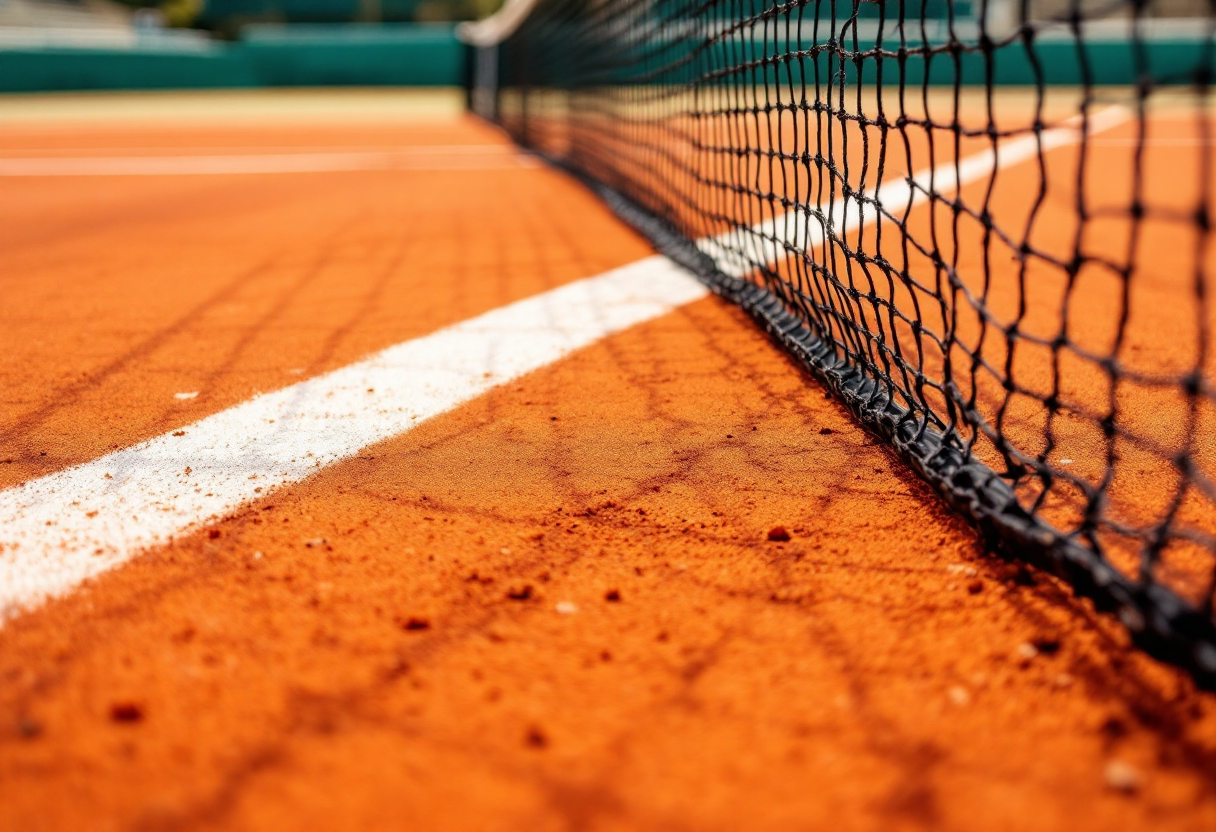 Giocatori italiani di tennis in azione durante un torneo