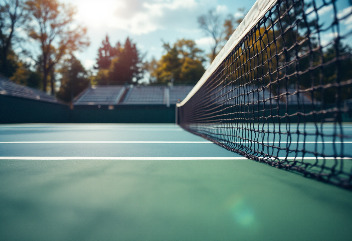 Giocatori di tennis italiani in azione durante una partita