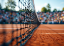 Giocatori di tennis in azione durante una partita intensa