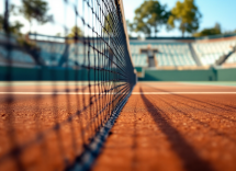 Giocatori di tennis in azione durante un torneo emozionante