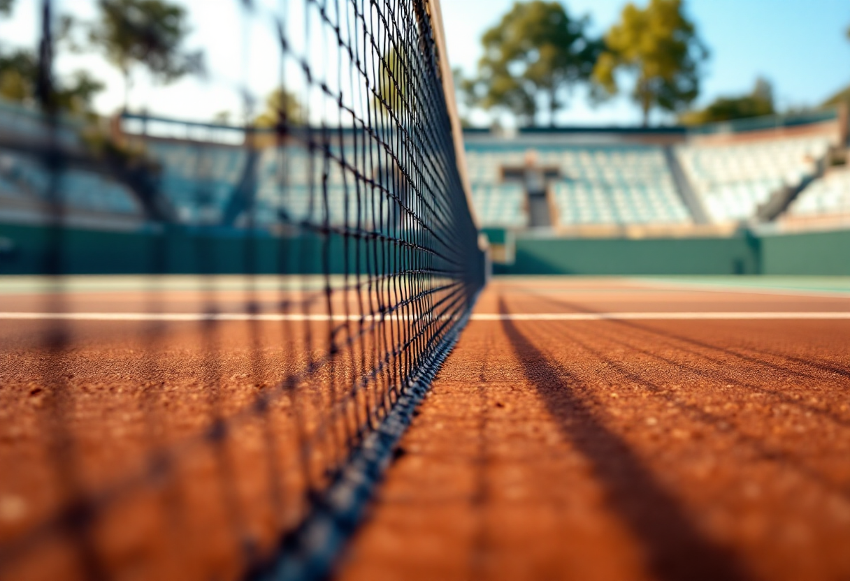 Giocatori di tennis in azione durante un torneo emozionante