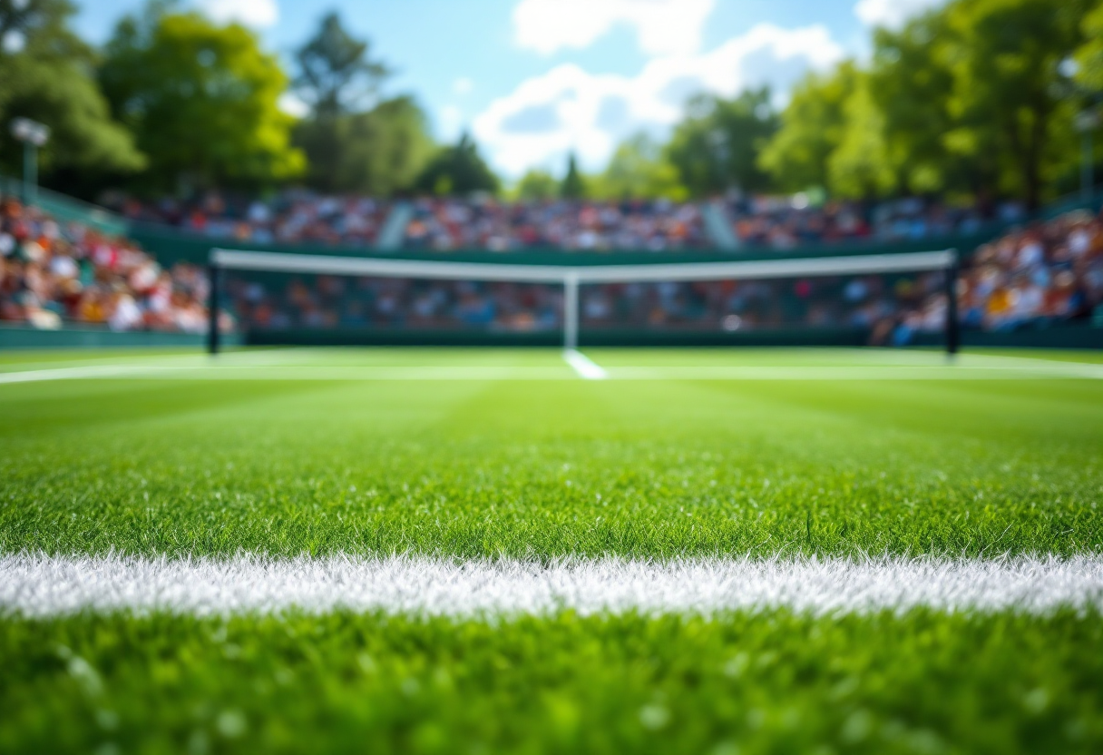 Giocatori di tennis in azione durante il torneo attuale