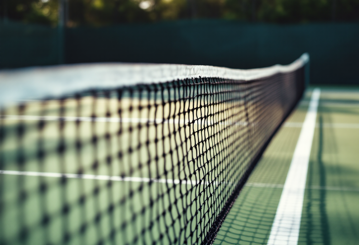 Tennisti italiani in azione durante una competizione di tennis