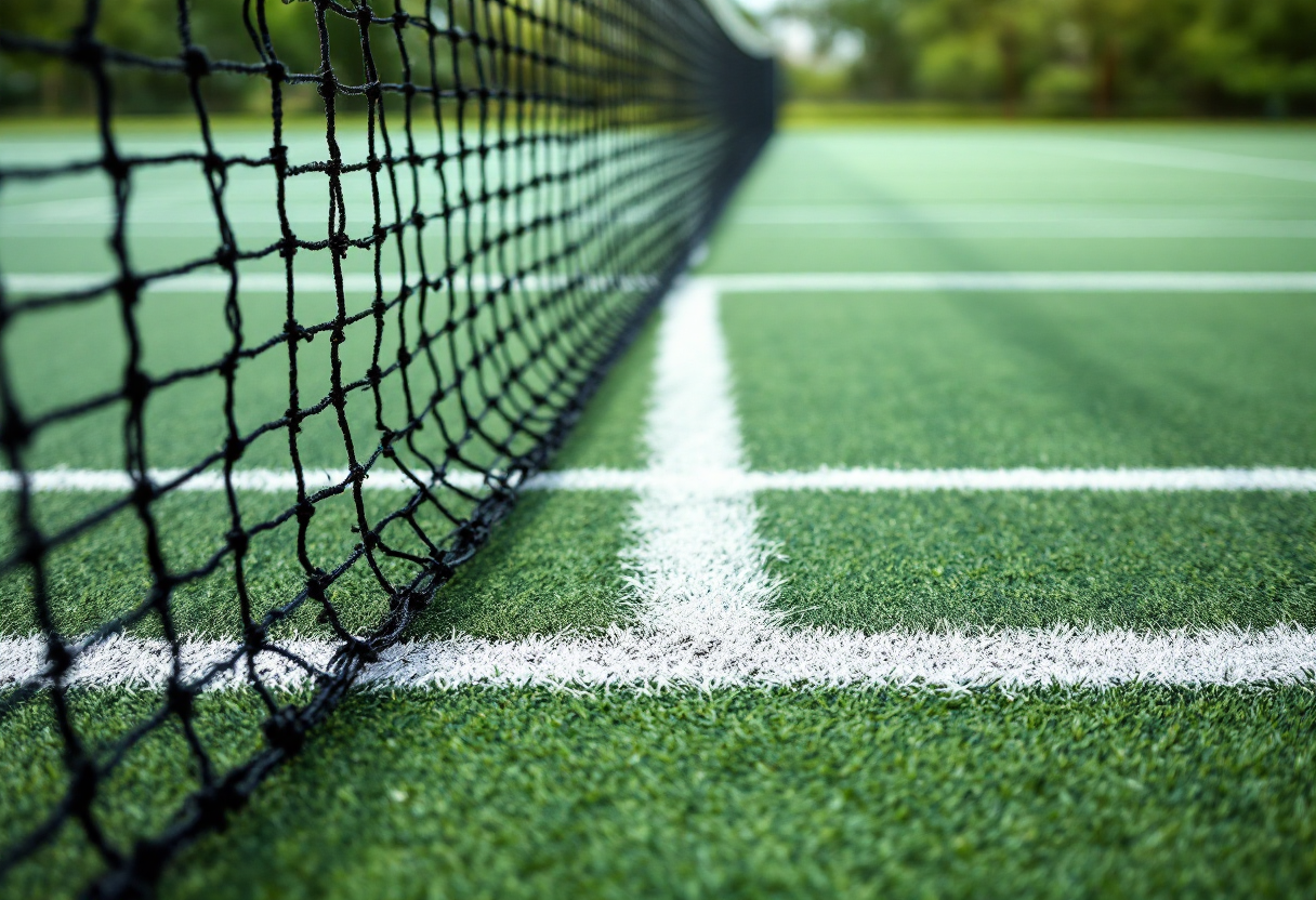 Giocatori di tennis durante il primo turno del torneo